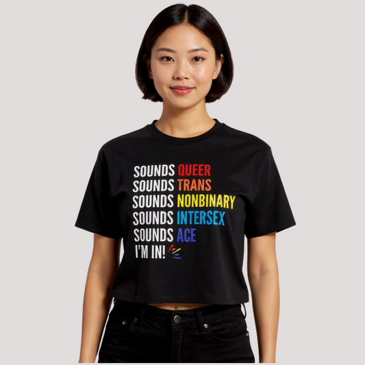 SOUNDS QUEER CROPPED TEE